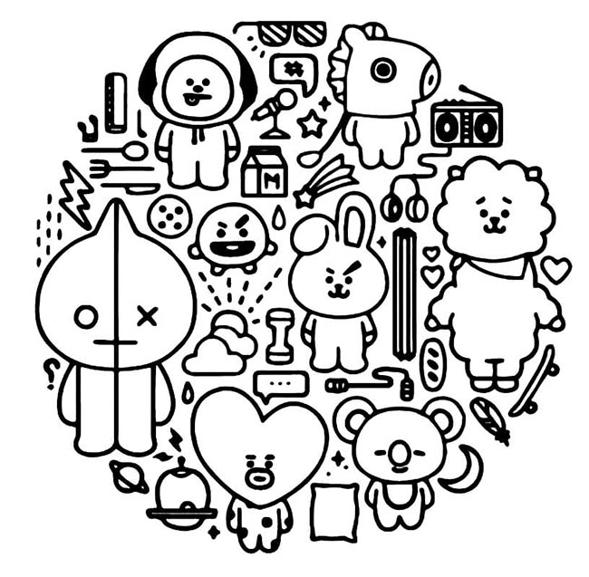 Desenhos do BT21 para baixar