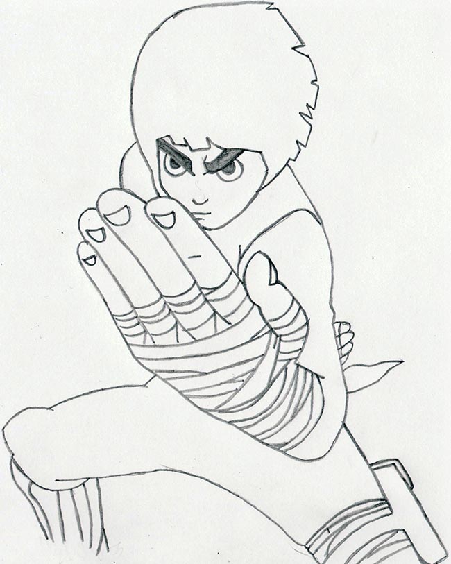 25+ Desenhos do Rock Lee para Imprimir e Colorir/Pintar