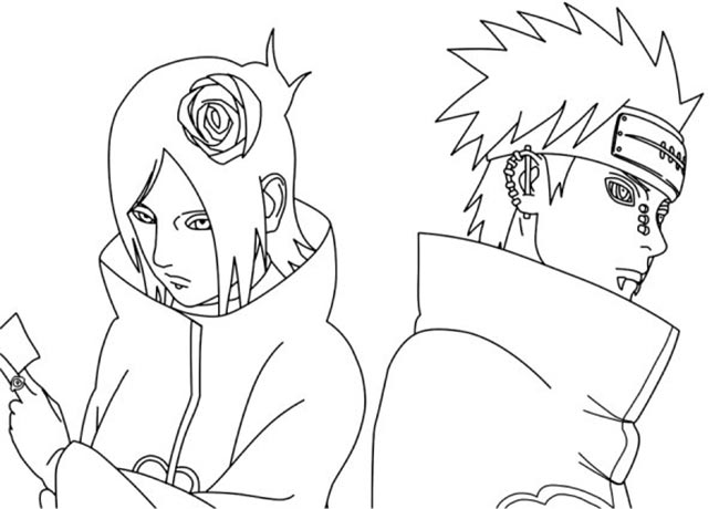 atividades de anime desenhos de Konan