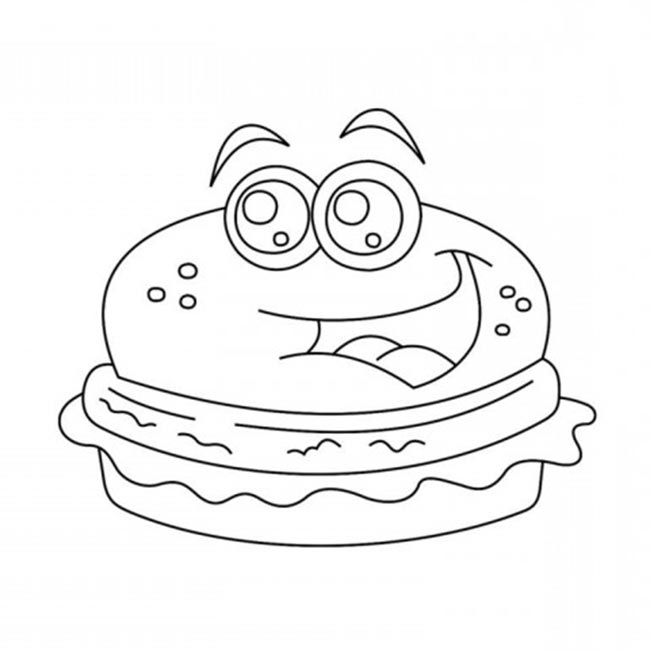 com rostinho desenho de lanche