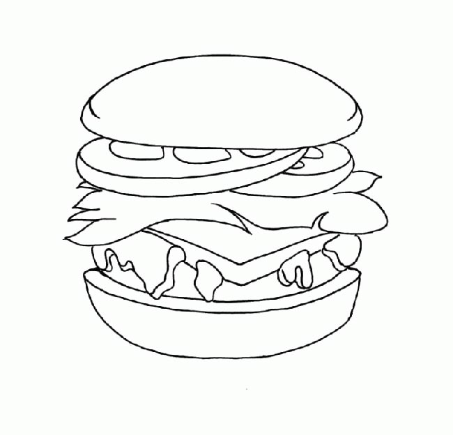 desenho de hamburger para colorir atividade de lanche