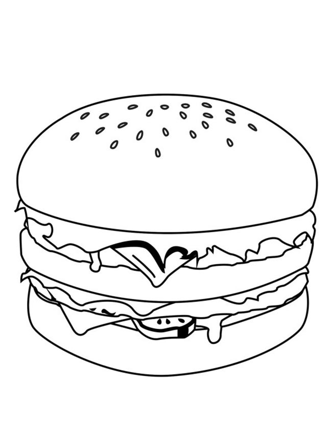 desenho de hamburger para pintar para impressão