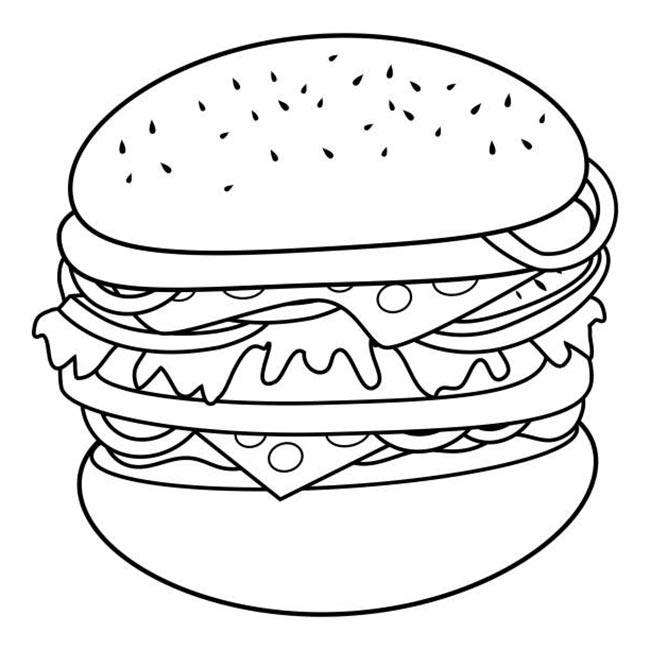 hamburger para pintar desenho de x tudo