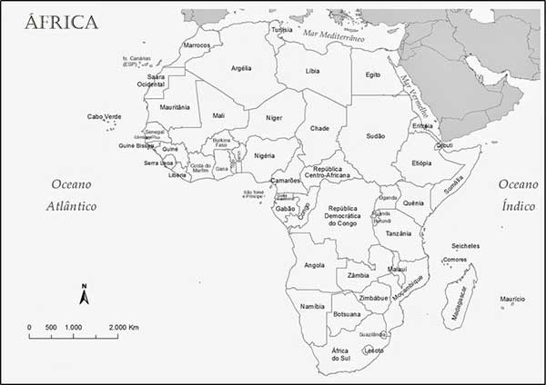 35+ Desenhos do Mapa da África para Imprimir e Colorir/Pintar