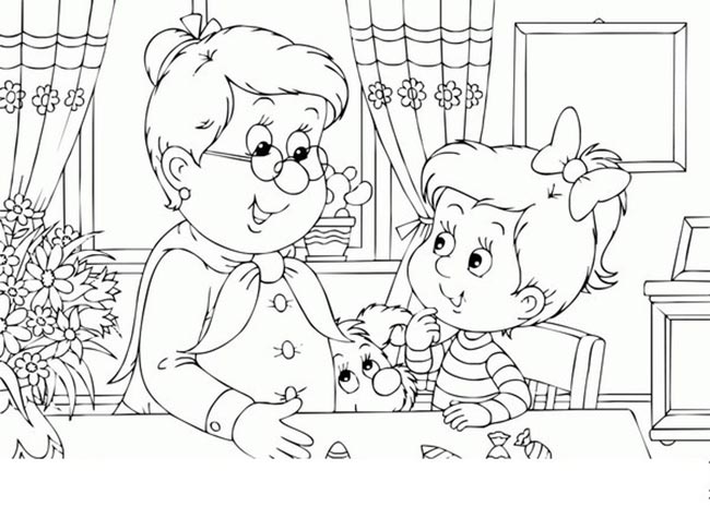 35+ Desenhos de Vovó para Imprimir e Colorir/Pintar