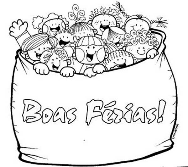 27+ Desenhos de Boas Férias para Imprimir e Colorir/Pintar