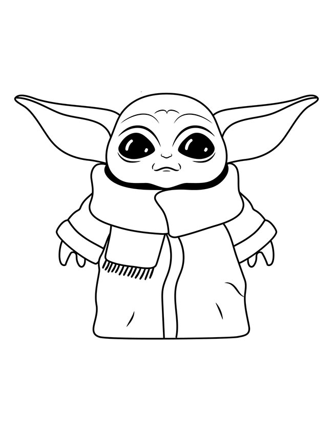 27+ Desenhos do Baby Yoda para Imprimir e Colorir/Pintar