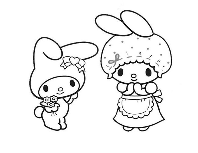 35+ Desenhos Fofos da My Melody para Imprimir e Colorir/Pintar