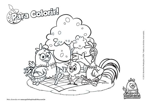 15+ Desenhos de As Naftalinas (Galinha Pintadinha) para Colorir
