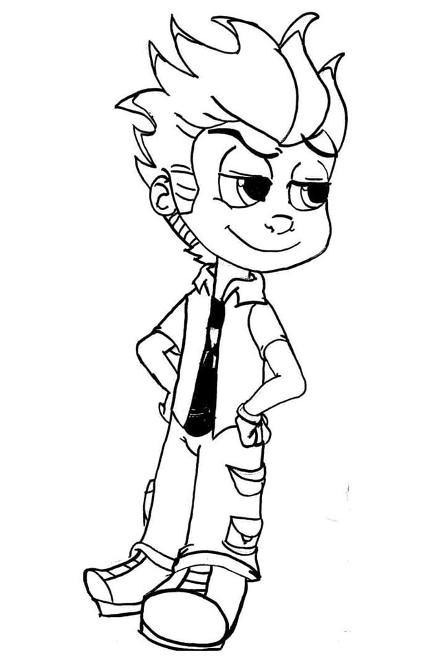johnny test para colorir