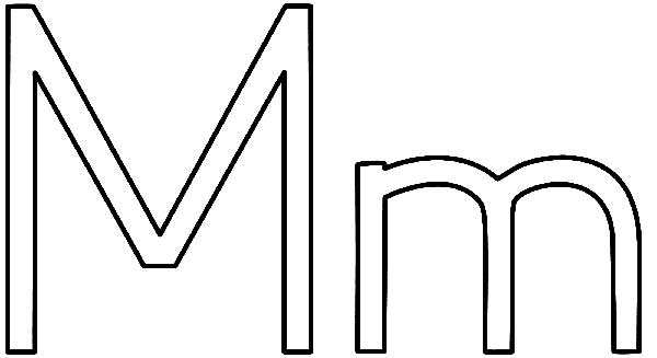 letra M para imprimir 1 2