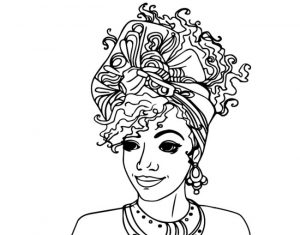 27+ Desenhos de Mulher Negra para Imprimir e Colorir/Pintar