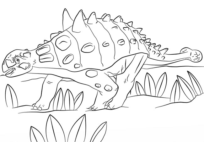 35+ Desenhos de Anquilossauro para Imprimir e Colorir/Pintar