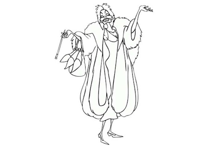 Cruella de Vil para colorir 1 2 Cruella de Vil para colorir 1 2