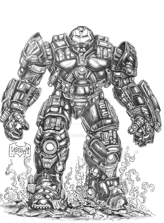 Hulkbuster para colorir 1
