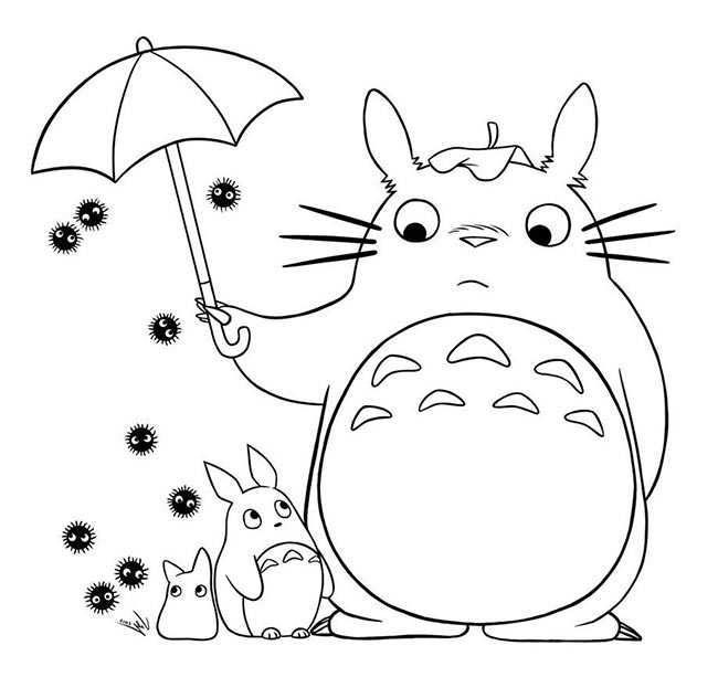 27+ Desenhos do Totoro para Imprimir e Colorir/Pintar