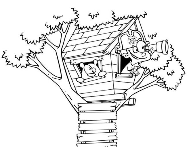 casa na arvore com escada