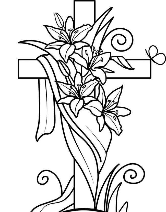 cruz com flores