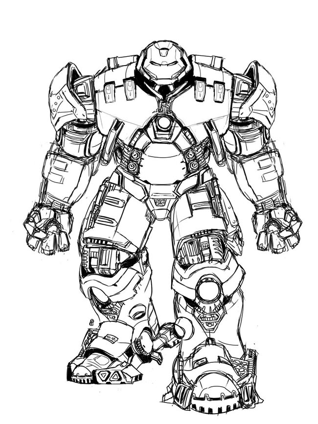 desenhos de Hulkbuster