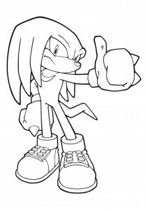 35+ Desenhos do Knuckles the Echidna para Imprimir e Colorir