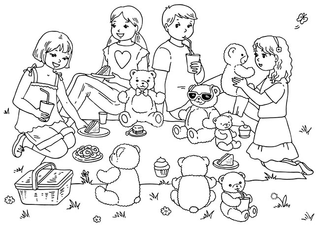 piquenique para colorir 2