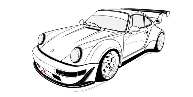 Desenhos De Porsche Para Colorir