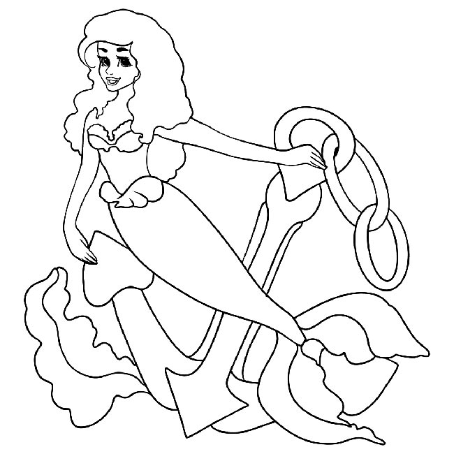 sereia com ancora
