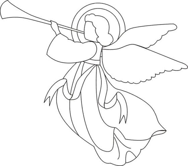35+ Desenhos/Moldes de Anjo de Natal para Imprimir/Colorir