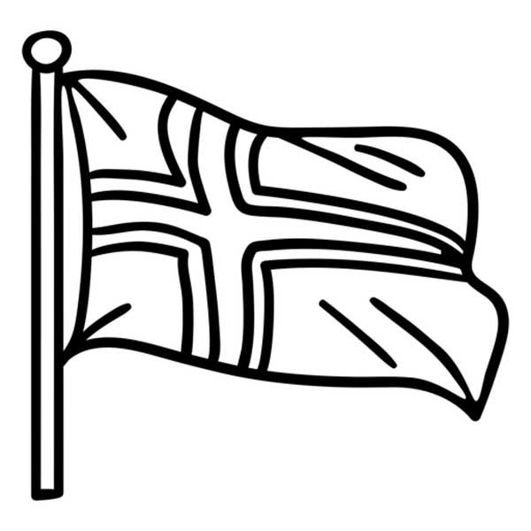Bandeira da Noruega para colorir 2