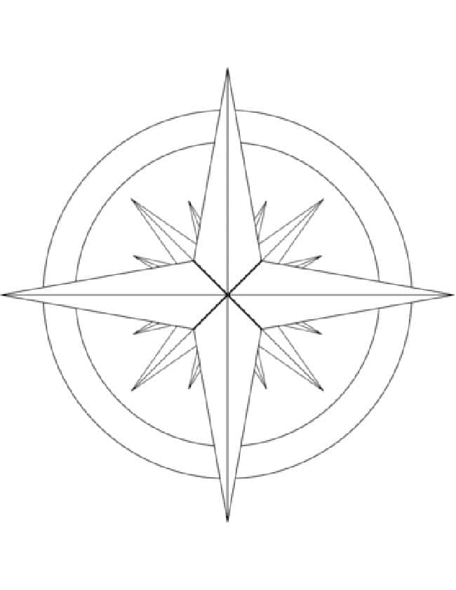 Bussola para colorir 2
