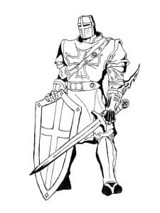 25+ Desenhos de Cavaleiro para Imprimir e Colorir/Pintar