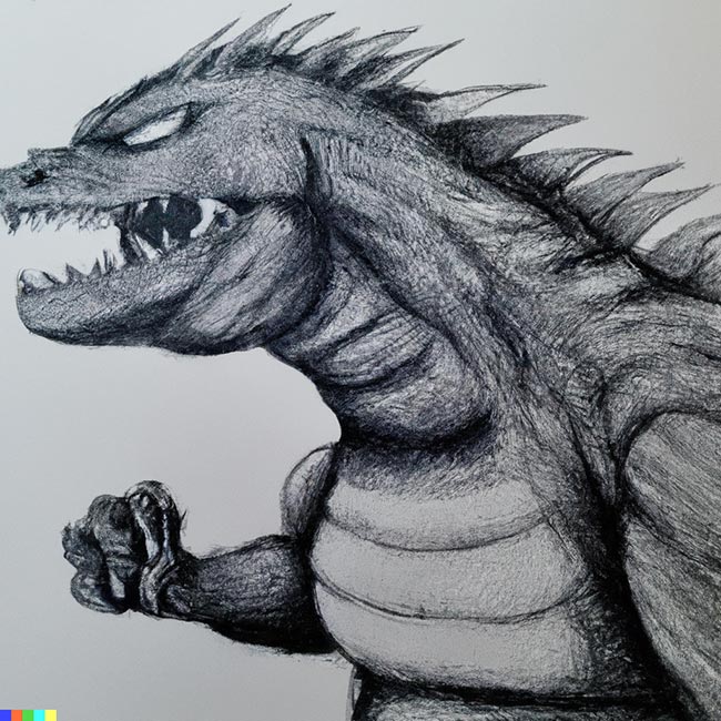 como desenhar godzilla passo a passo 4