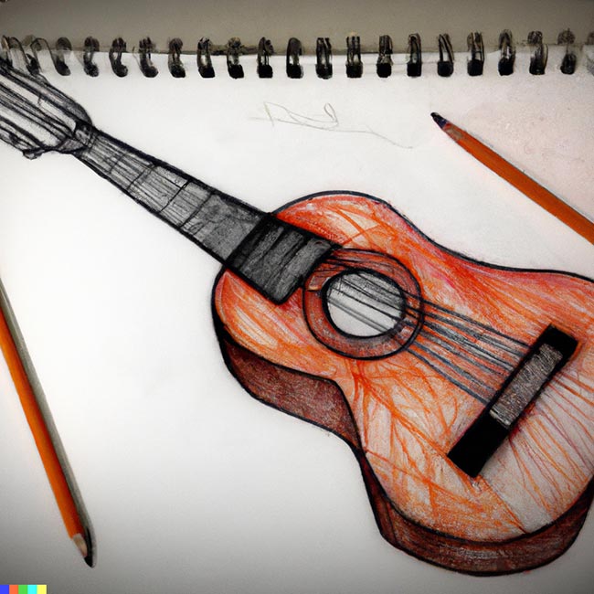 como desenhar violao passo a passo 2