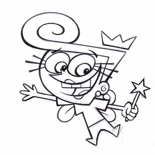 desenhos de Cosmo e Wanda para pintar