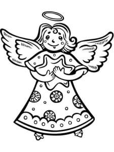 35+ Desenhos/Moldes de Anjo de Natal para Imprimir/Colorir