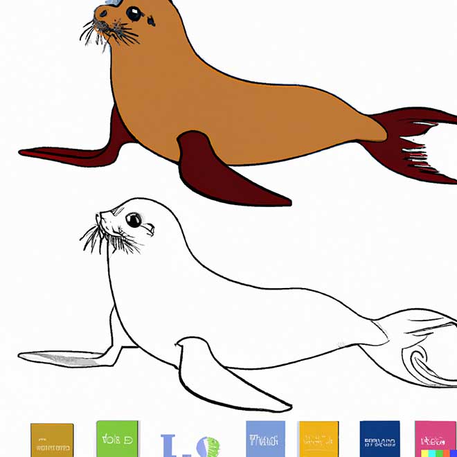 21+ Desenhos do Leão Marinho para Imprimir e Colorir/Pintar