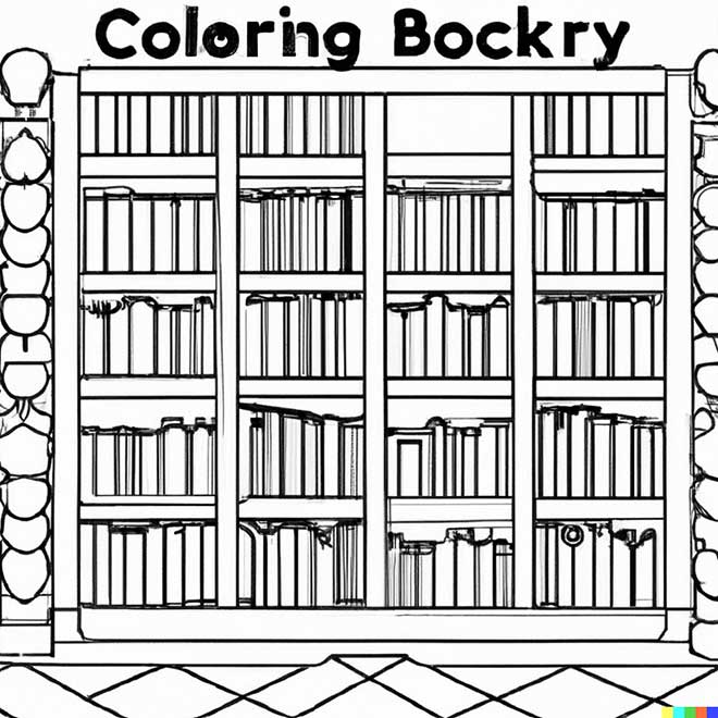 biblioteca para colorir 3