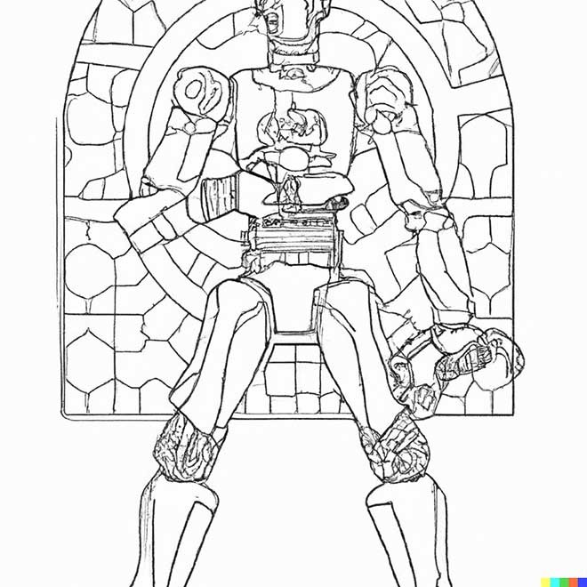 ciborgue para colorir 3