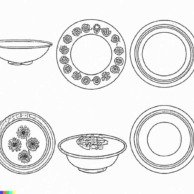 25+ Desenhos de Prato para Imprimir e Colorir/Pintar
