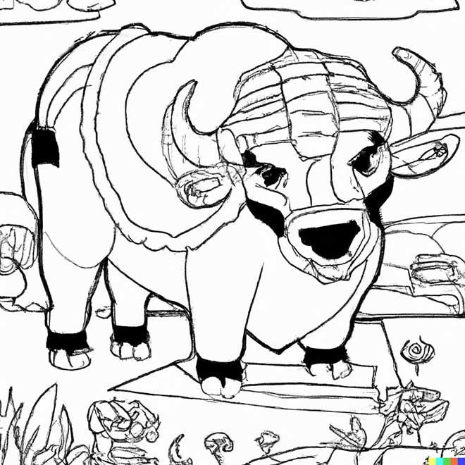 desenhos de bufalos para imprimir e colorir 2 1