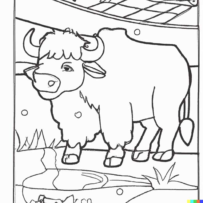 desenhos de bufalos para imprimir e colorir 4