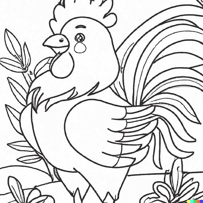 desenhos de galos para pintar 5 2