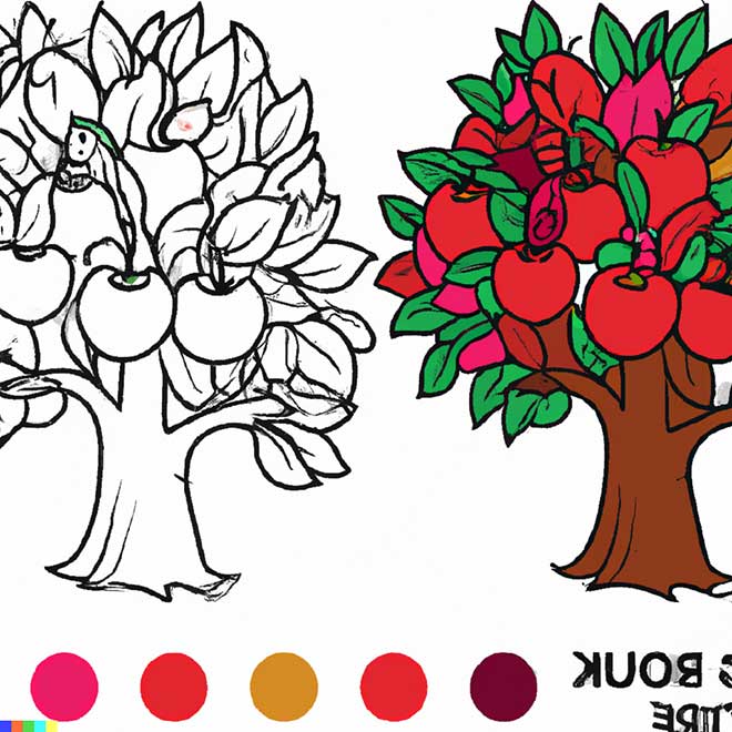 desenhos de macieiras para colorir 4 1