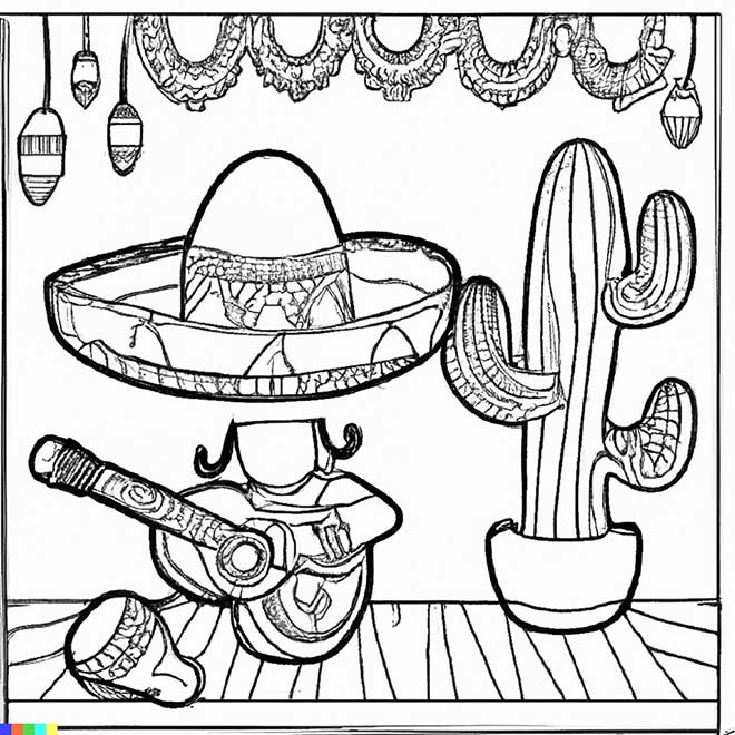 desenhos de mexicano para pintar 4 2