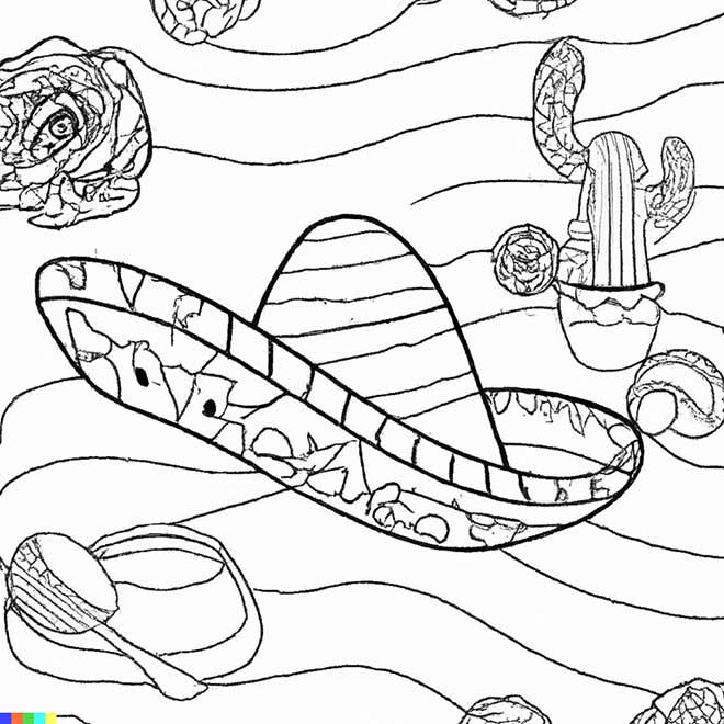 desenhos de mexicano para pintar 5 2