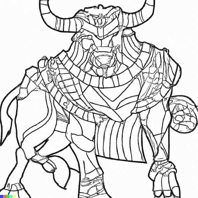 desenhos de minotauro para imprimir e colorir 10