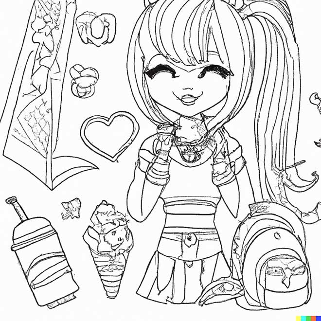 e girl para colorir 4