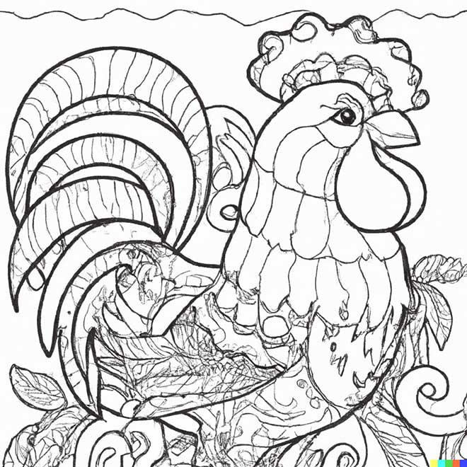 galo para colorir 4 2