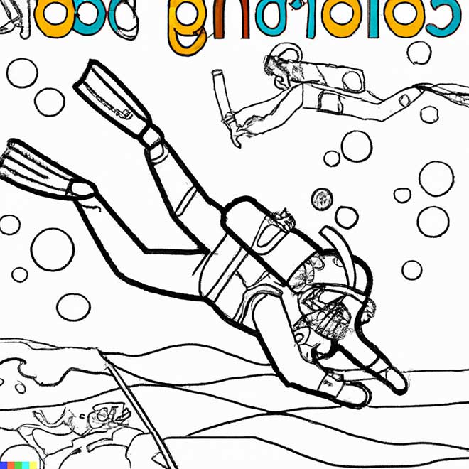 mergulhadores para colorir 2 2