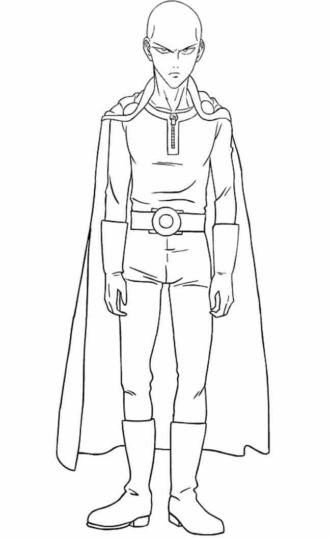 21+ Desenhos do Saitama para Imprimir e Colorir/Pintar